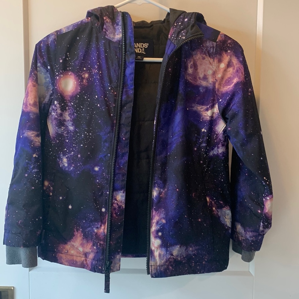 Kids Lands End galaxy pattern coat
